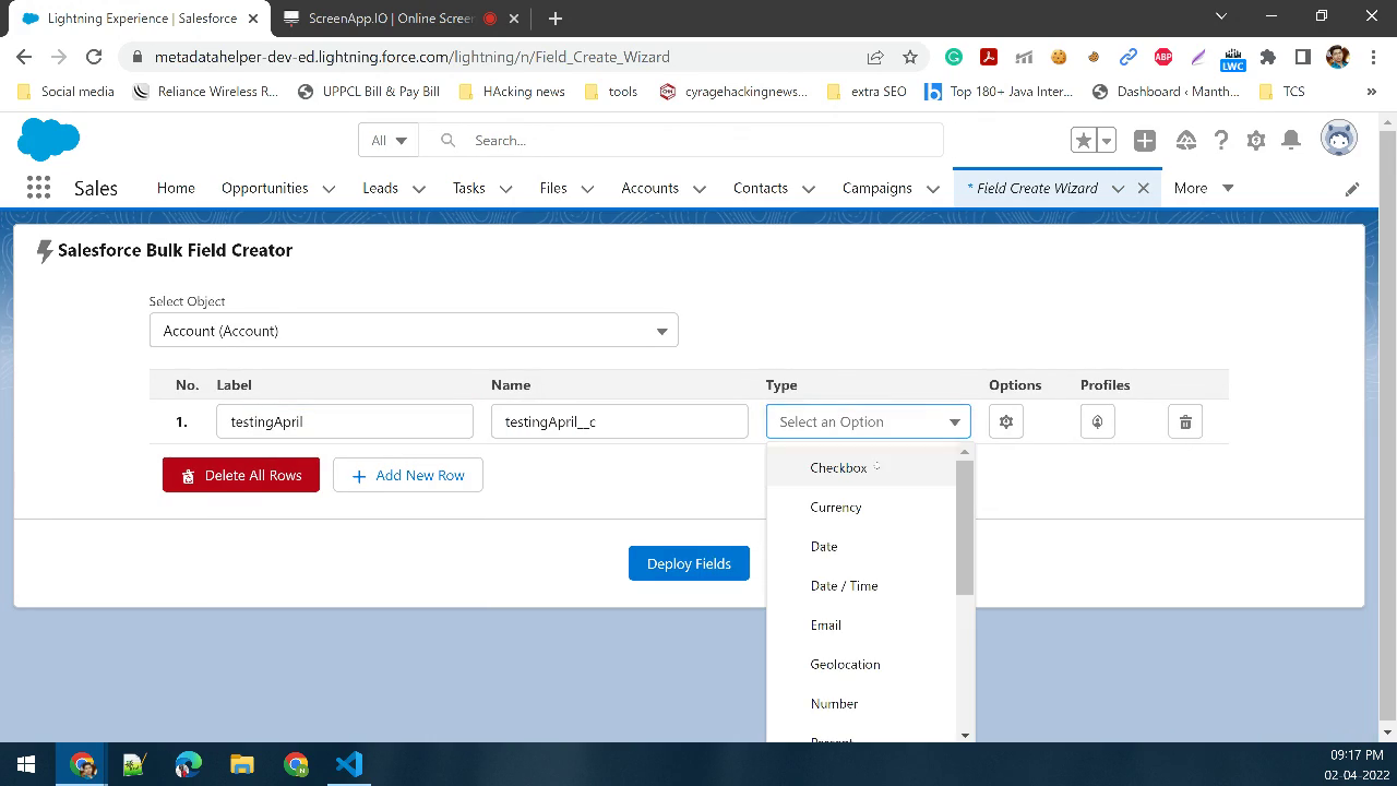 Bulk Field Creator - MetaHelper