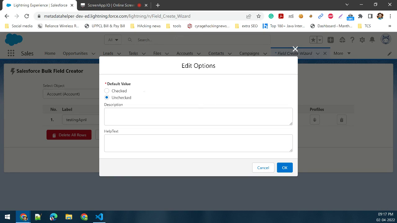 Bulk Field Creator - MetaHelper
