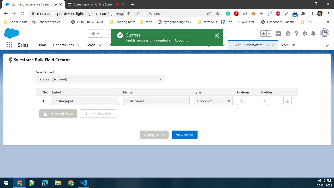 Bulk Field Creator - MetaHelper
